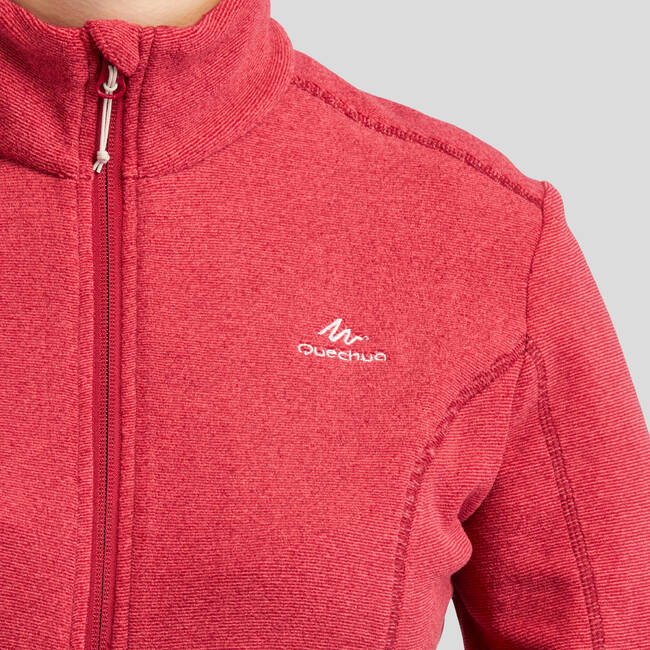 Women's Fleece Hiking Sweatshirt - MH 100 Pink - Beetroot - Quechua -  Decathlon