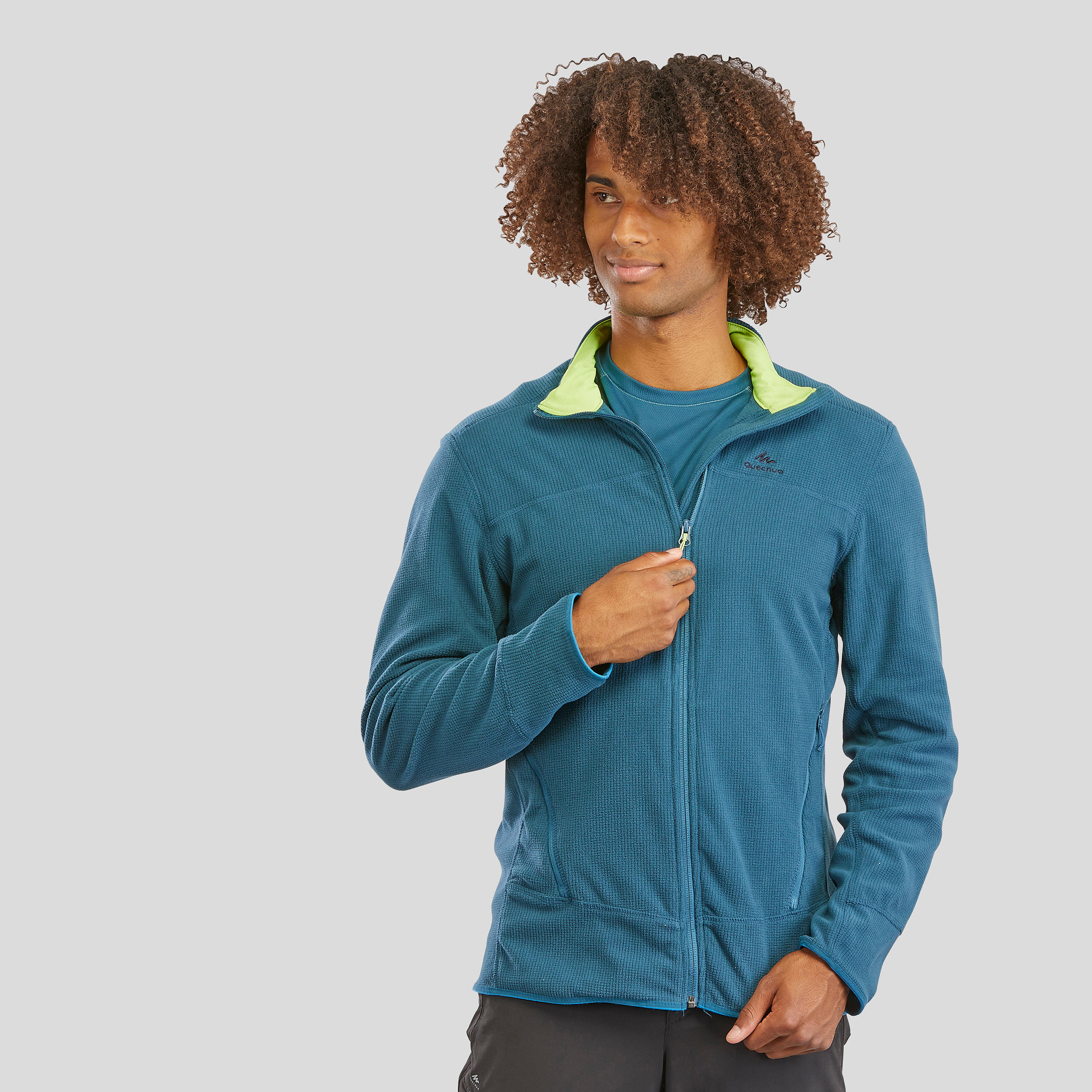 

Men’s Fleece MH520 - Turquoise -  By QUECHUA | Decathlon, Blue