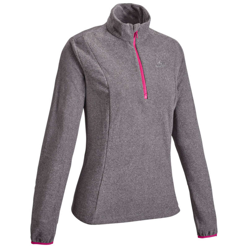 WOMEN MOUNT HIKING FLEECES Hiking - W Fleece MH100 - Grey QUECHUA - Hiking Clothes