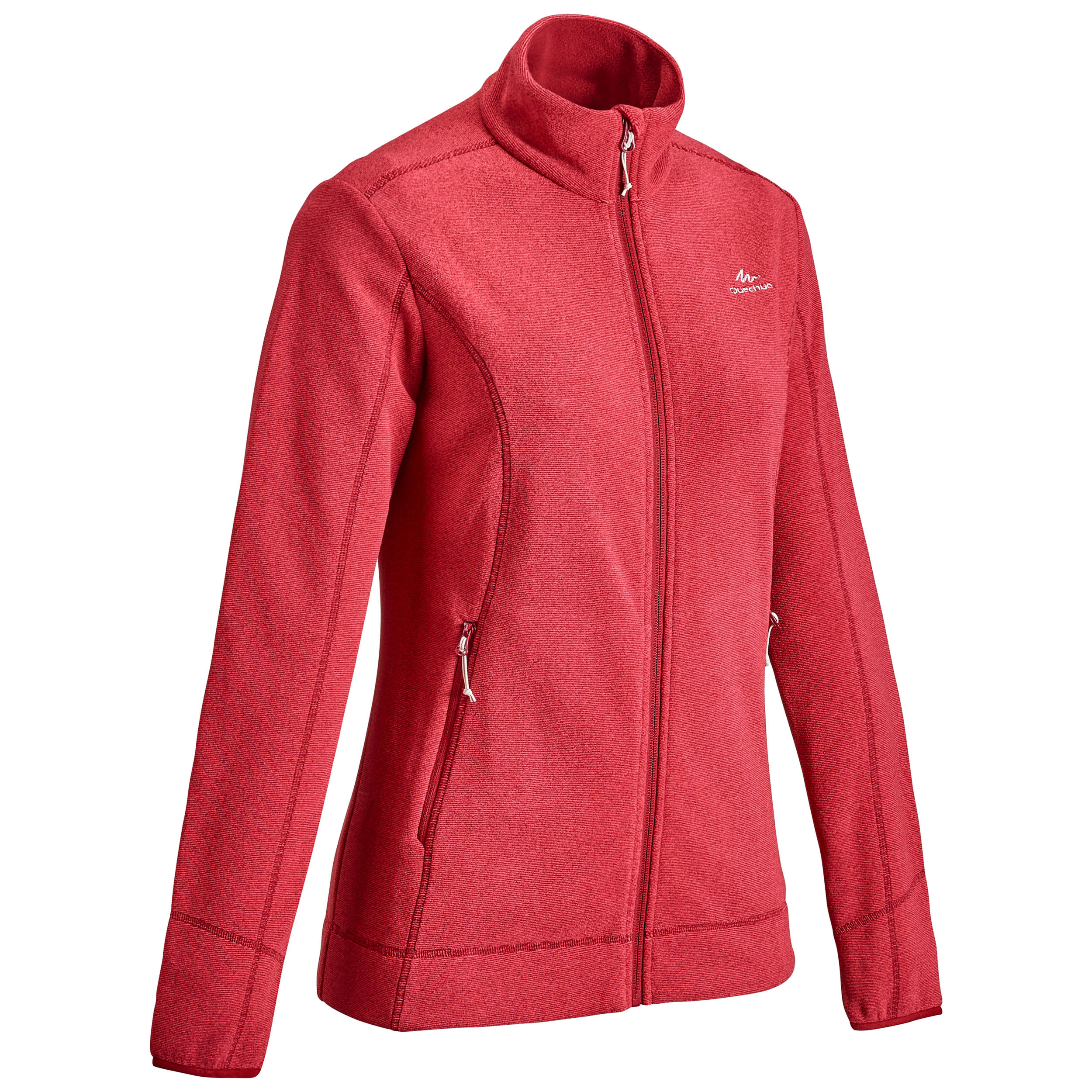 Women’s mountain hiking fleece jacket, MH100 Full Zip - Orange 2/8