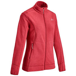 Chaqueta polar de senderismo montaña mujer MH120 rojo burdeos 