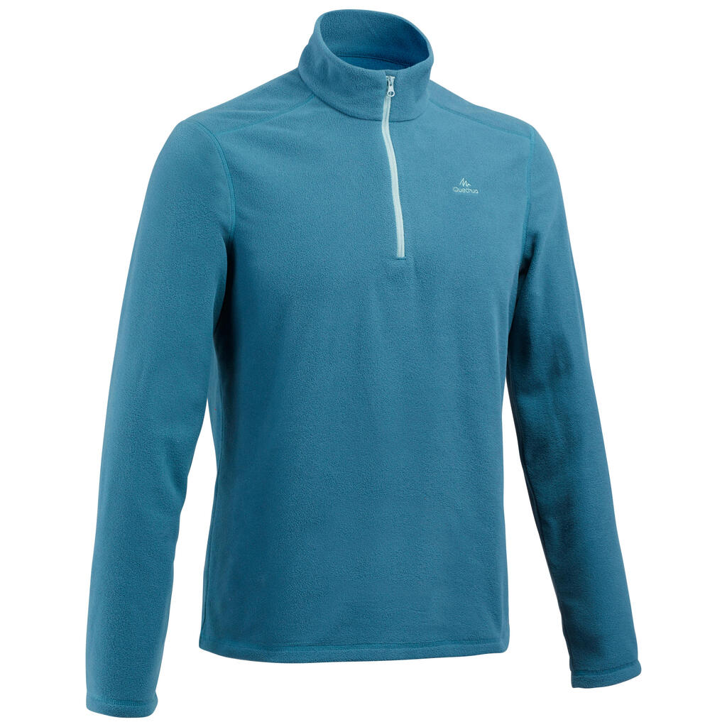 Men's mountain walking fleece mh100 - petrol blue