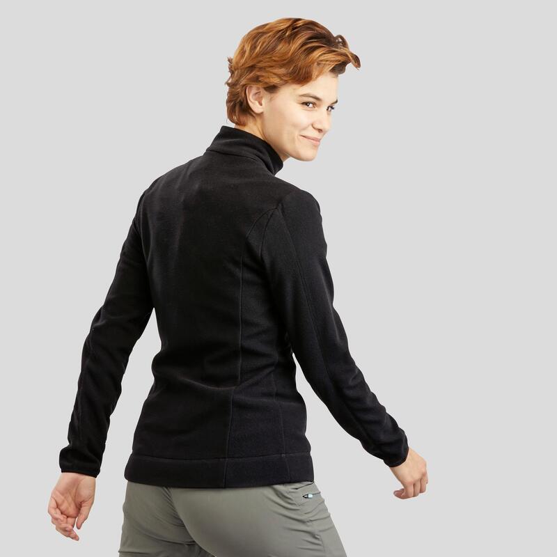 Women's Mountain Walking Fleece Jacket MH120 - Black