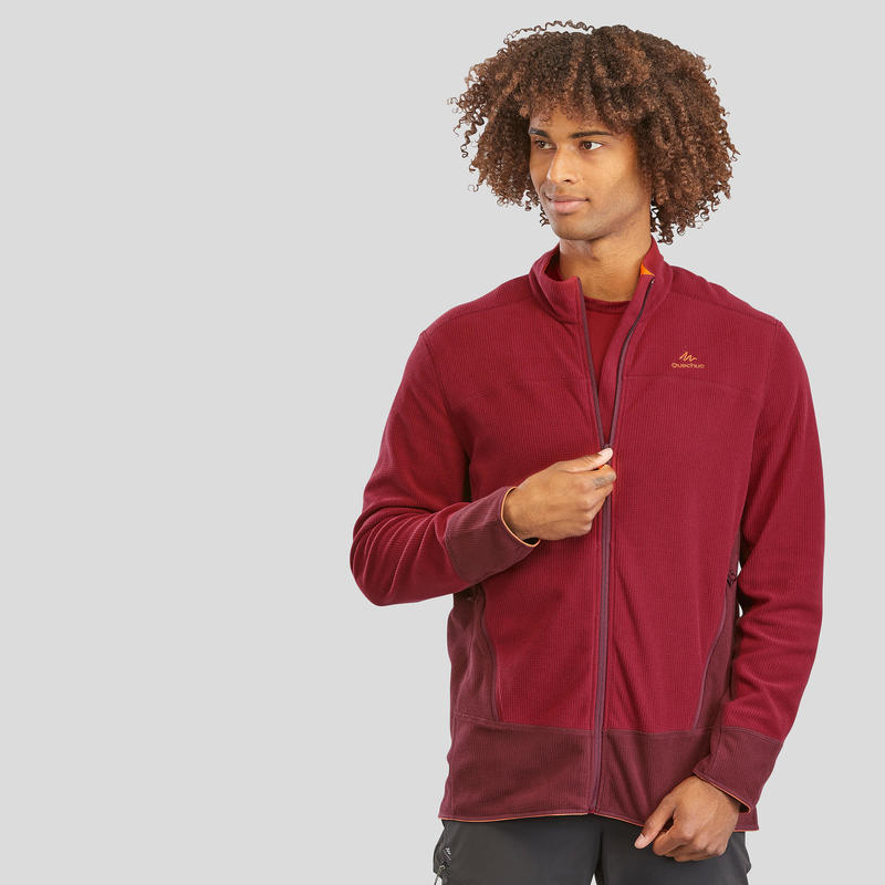 Veste polaire de randonnée montagne homme MH520 Bordeaux Veste polaire de randonnée montagne homme MH520 Bordeaux