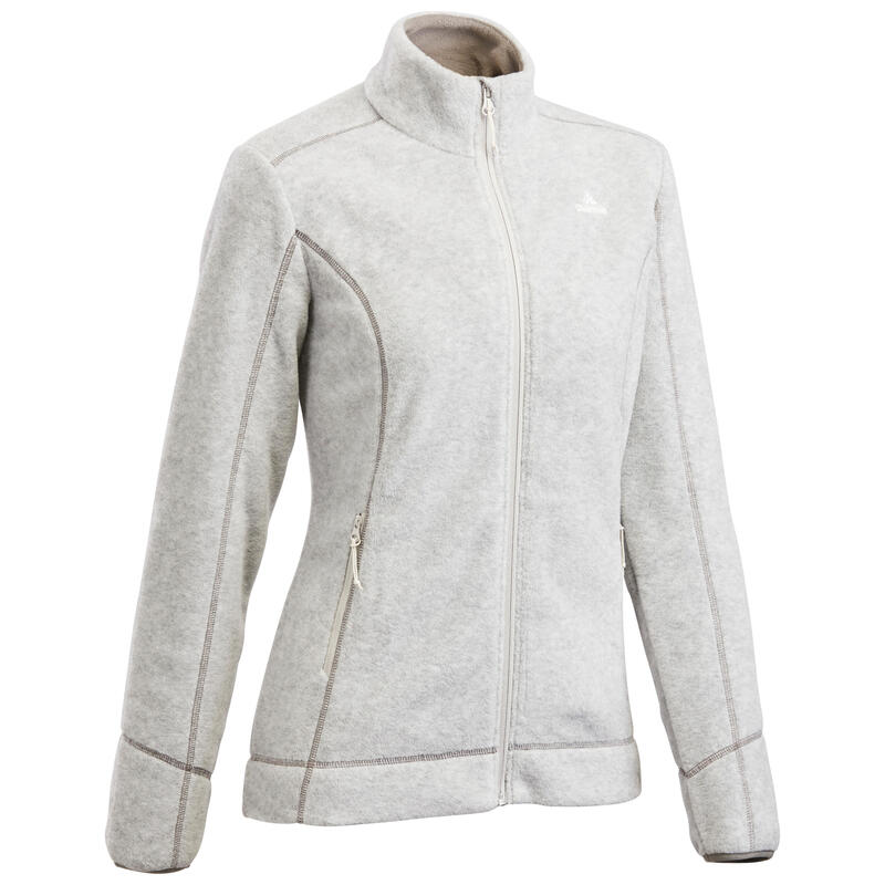 Women's Walking Fleece Jacket - Light Grey