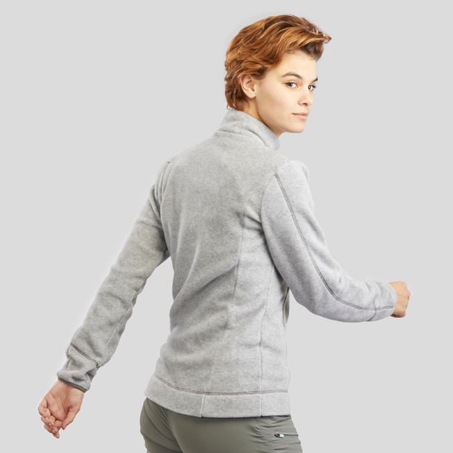 Women’s Fleece Jacket MH120 Light Grey