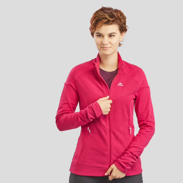 Jaket Fleece Mendaki Gunung Wanita MH520 - Raspberi