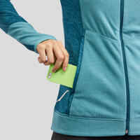 Chaqueta Polar Mujer Montaña Senderismo Quechua MH520 Turquesa Cremallera