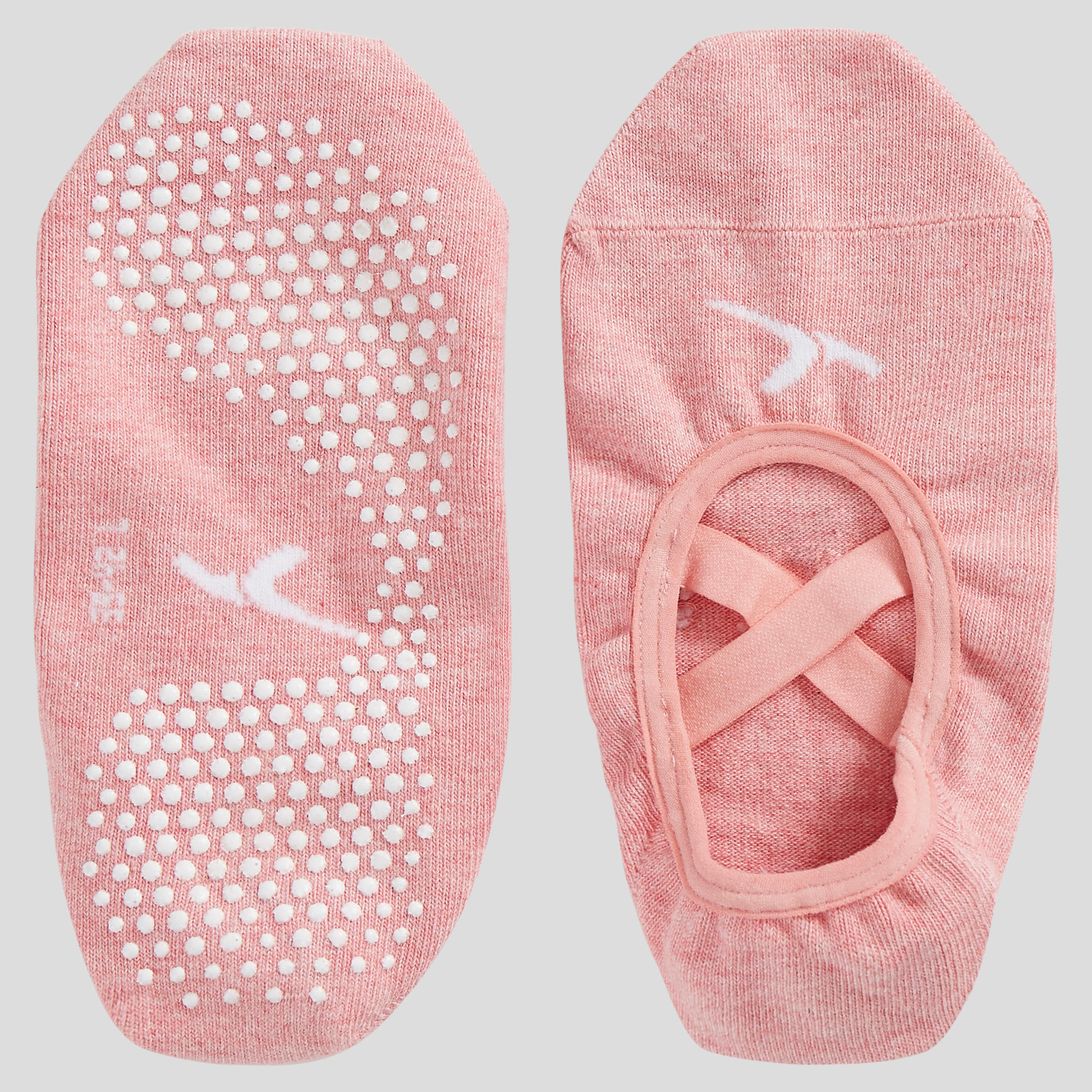 Women's Pilates & Gentle Gym Non-Slip Ballet Socks 500 - Light Pink 2/2