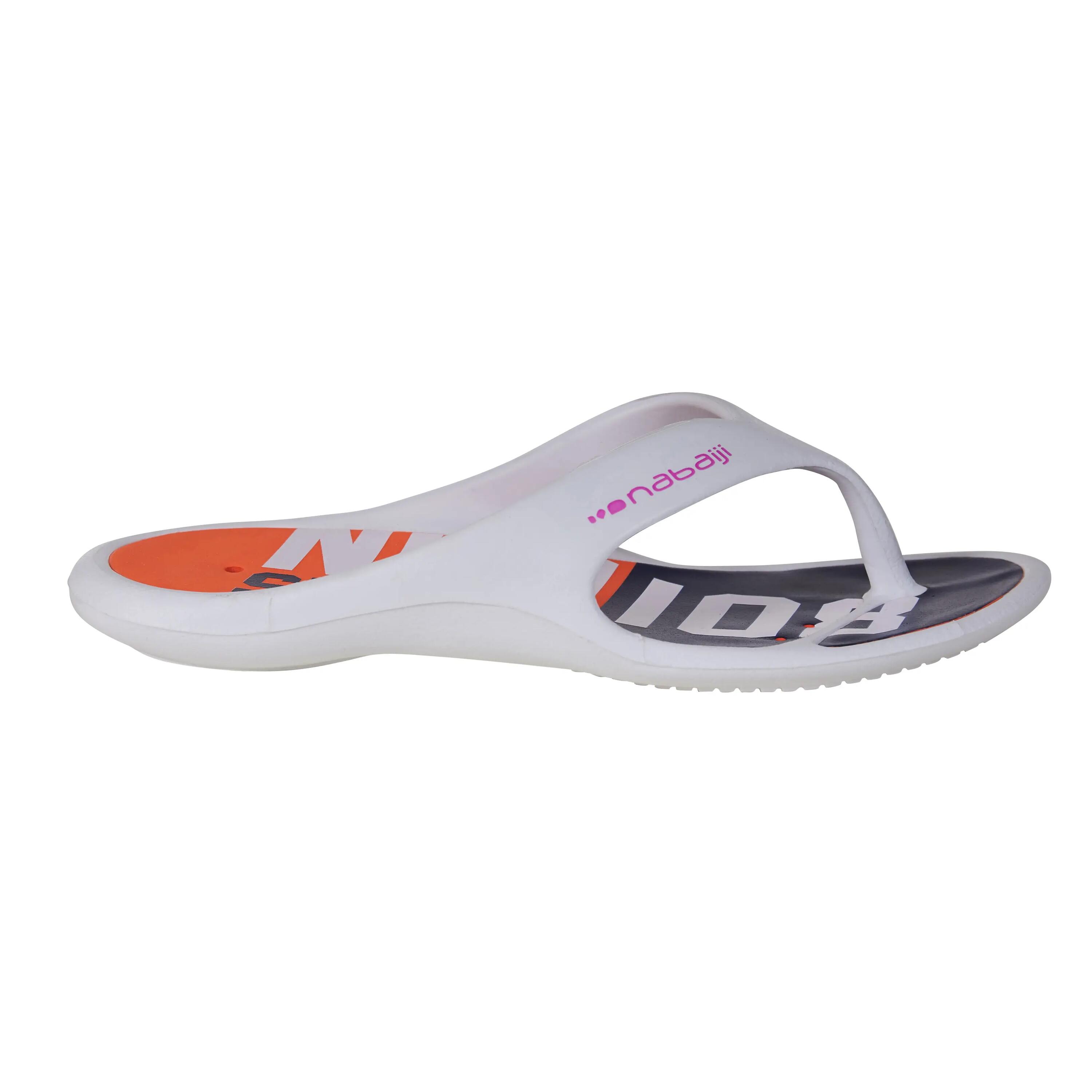 WOMEN’S TONGA 500 POOL FLIP-FLOPS WHITE FLUO 3/5
