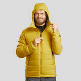 Men Trekking Padded Jacket MT100 Hooded -5°C Yellow