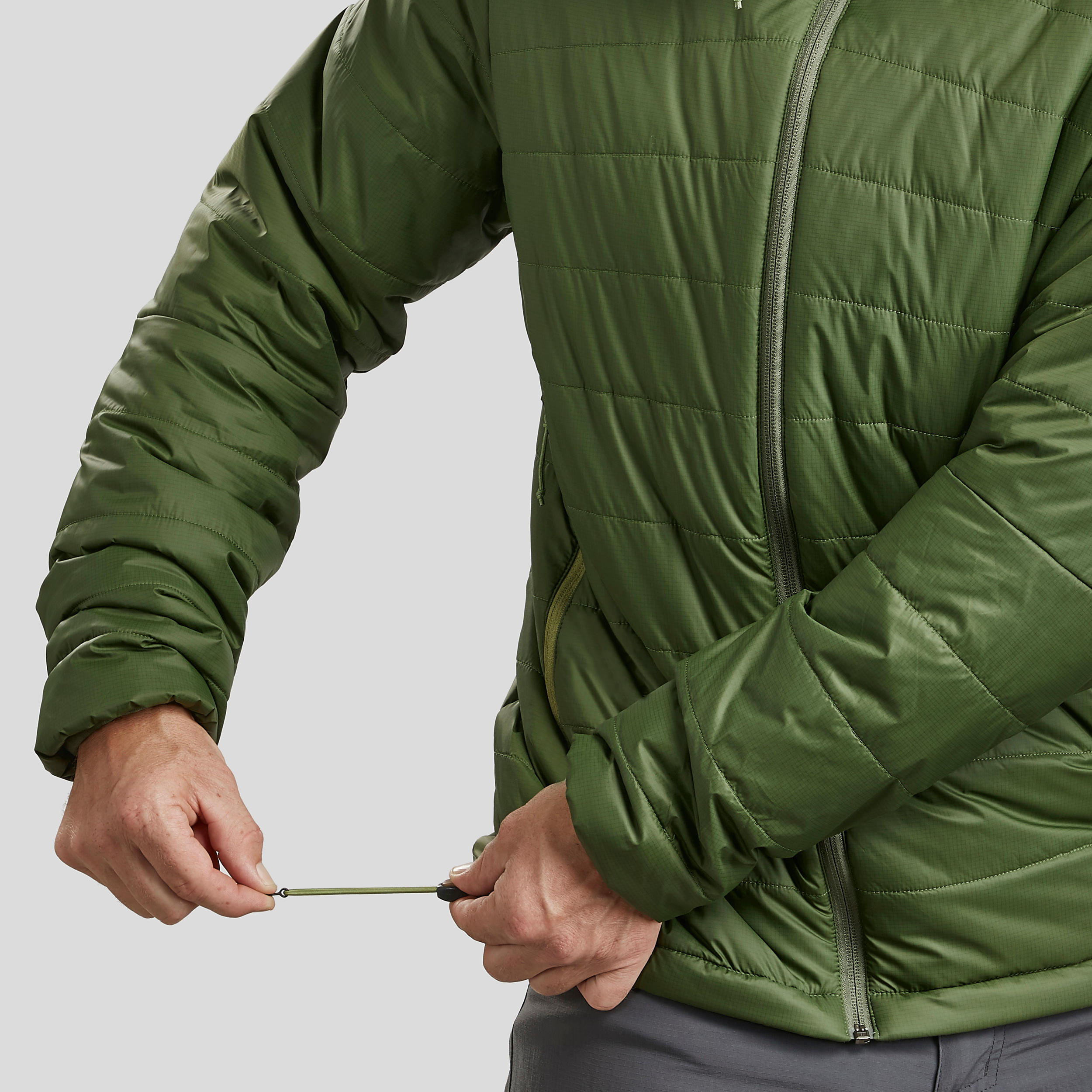 Doudoune de trek synthétique à capuche homme, MT100 - 5°C vert 4/8