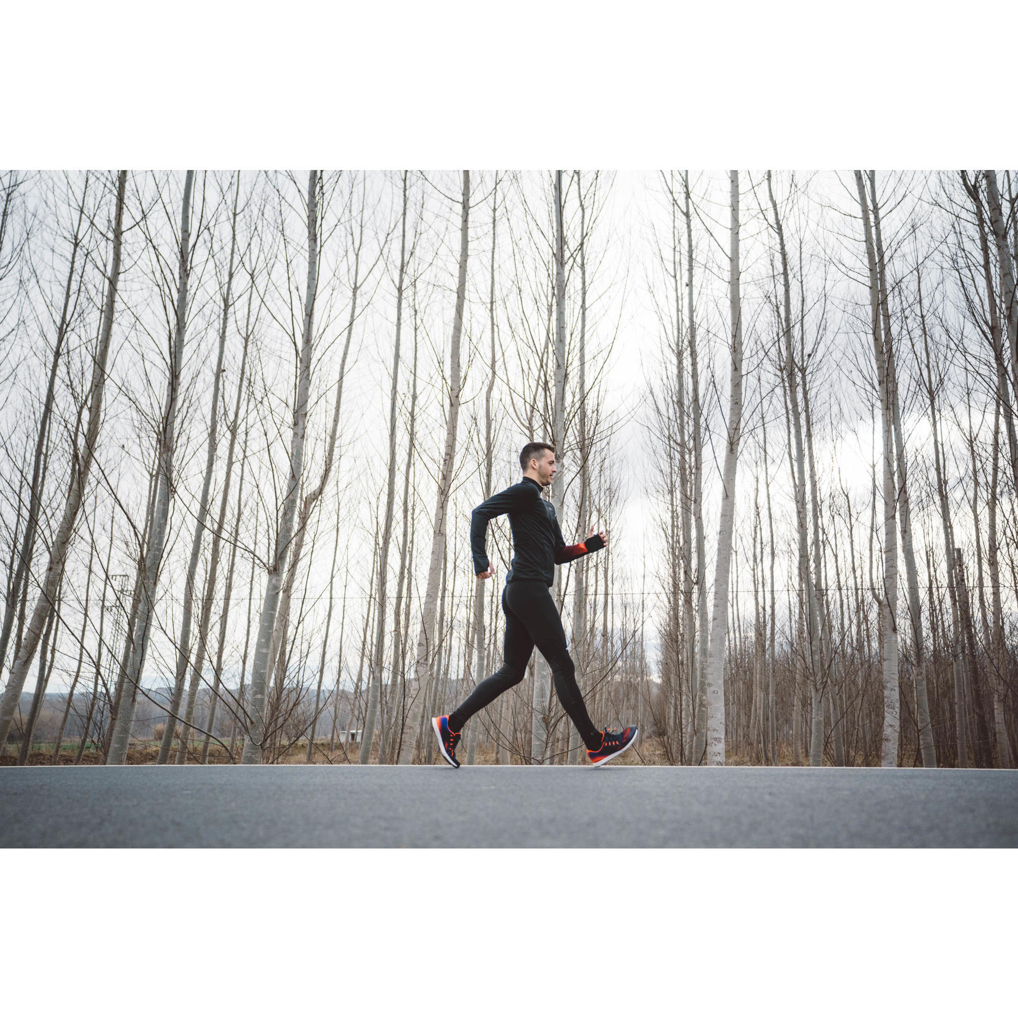 Кроссовки для спортивной ходьбы мужские RW 500 сине-оранжевые NEWFEEL