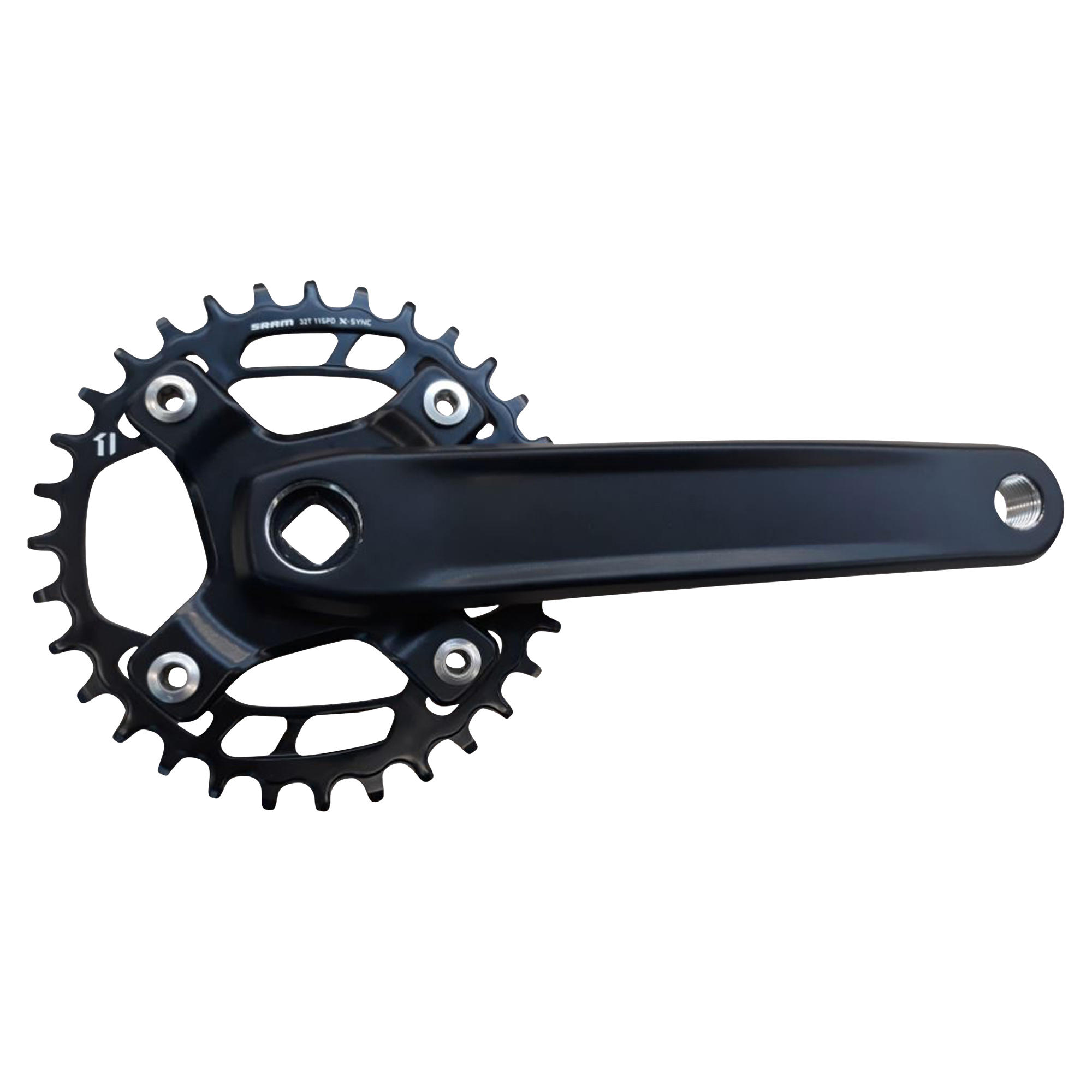 Square Taper Single Chainring Mountain Bike Crankset - 9-Speed 32T 175 mm
