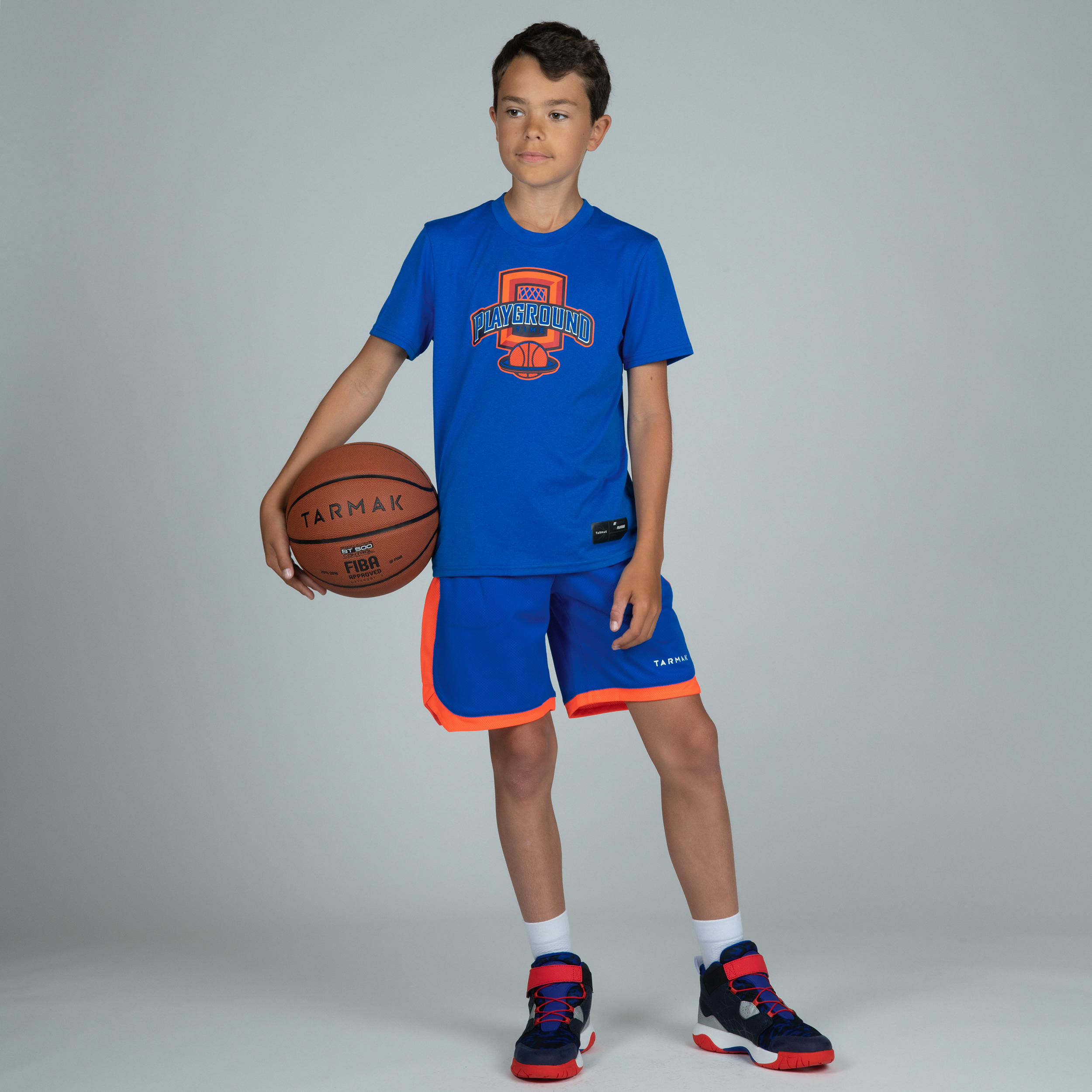 TS500 Boys'/Girls' Intermediate Basketball T-Shirt - Blue/Playground 3/9