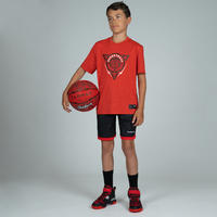 Kids' Basketball T-Shirt / Jersey TS500 - Red/BBL Triangle