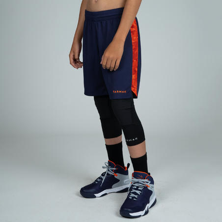 Баскетбольні шорти SH500 для хлопців/дівчат - Темно-сині/Помаранчеві