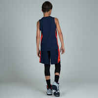 جيرسيه كرة السلة T500 للأولاد/ البنات متوسطي الأداء- أزرق فاتح/برتقالي