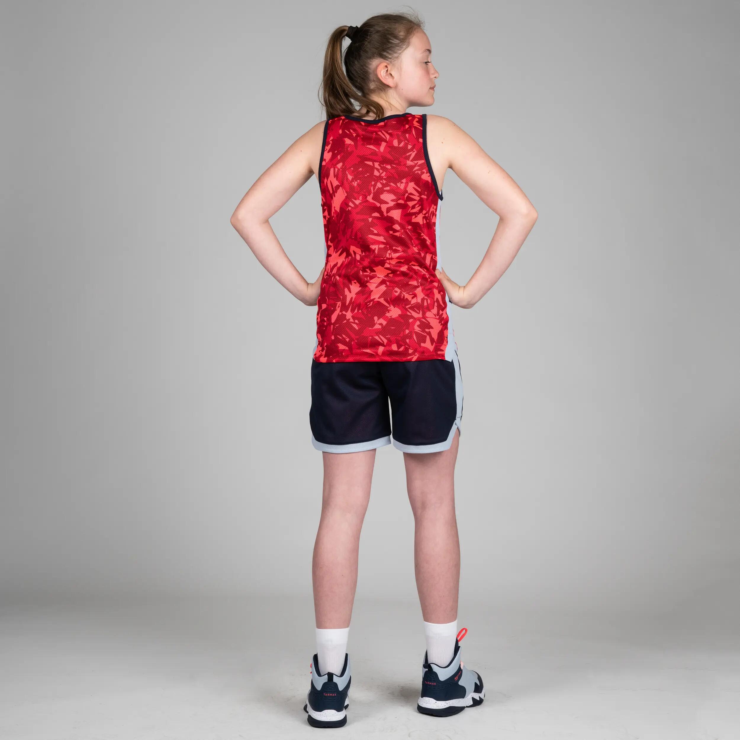 T500R Boys'/Girls' Intermediate Basketball Reversible Jersey - Pink/Navy BBL 5/11