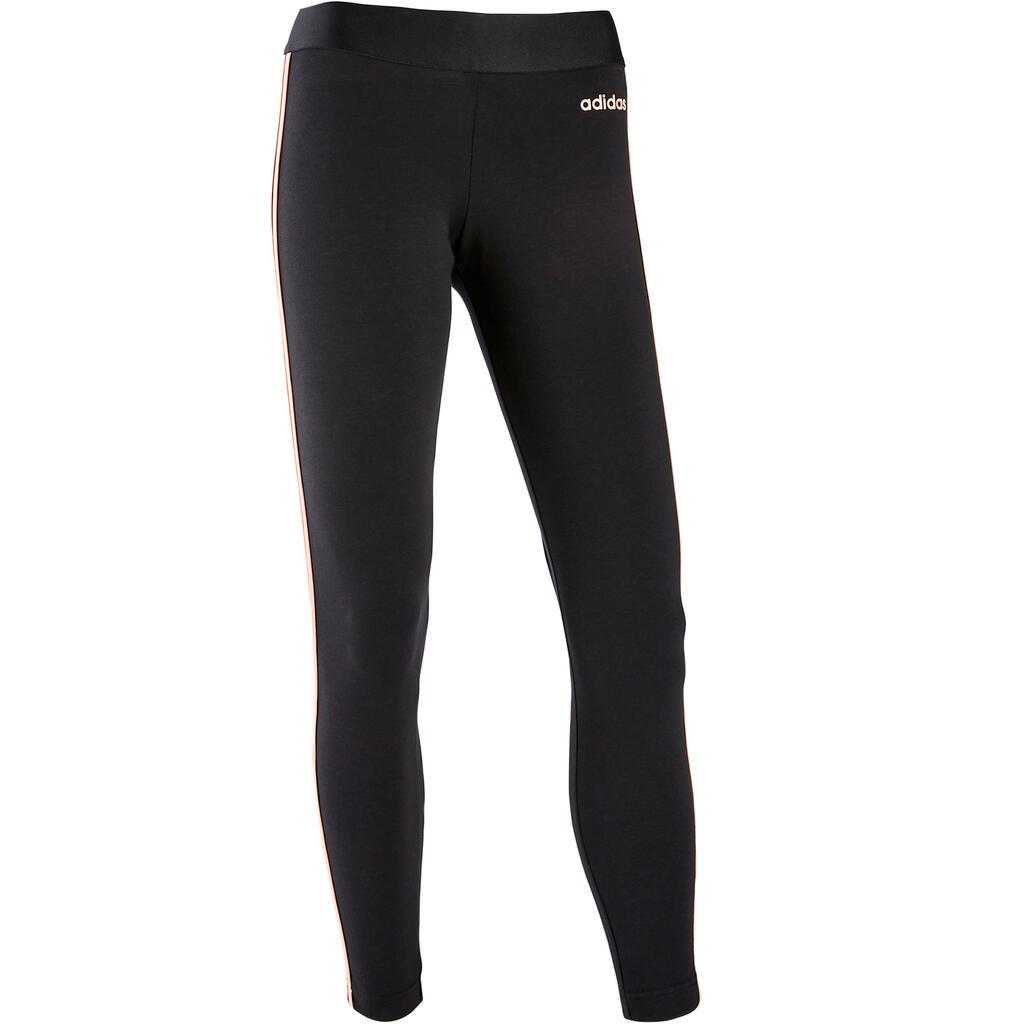 Women's 3 Stripe Leggings - Black/Pink