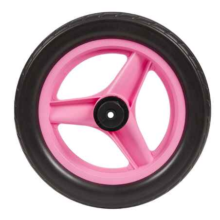 Galinis rožinis 10 col. ratas su juoda padanga balansiniam dviračiui „RunRide“