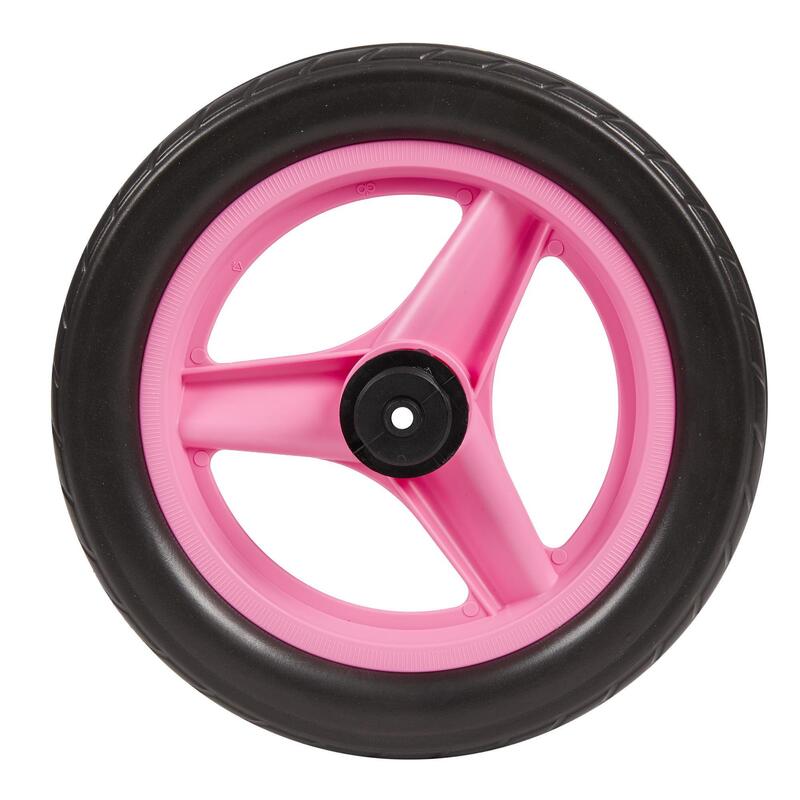 Achterwiel 10 inch voor loopfietsje RUN RIDE roze met zwarte band