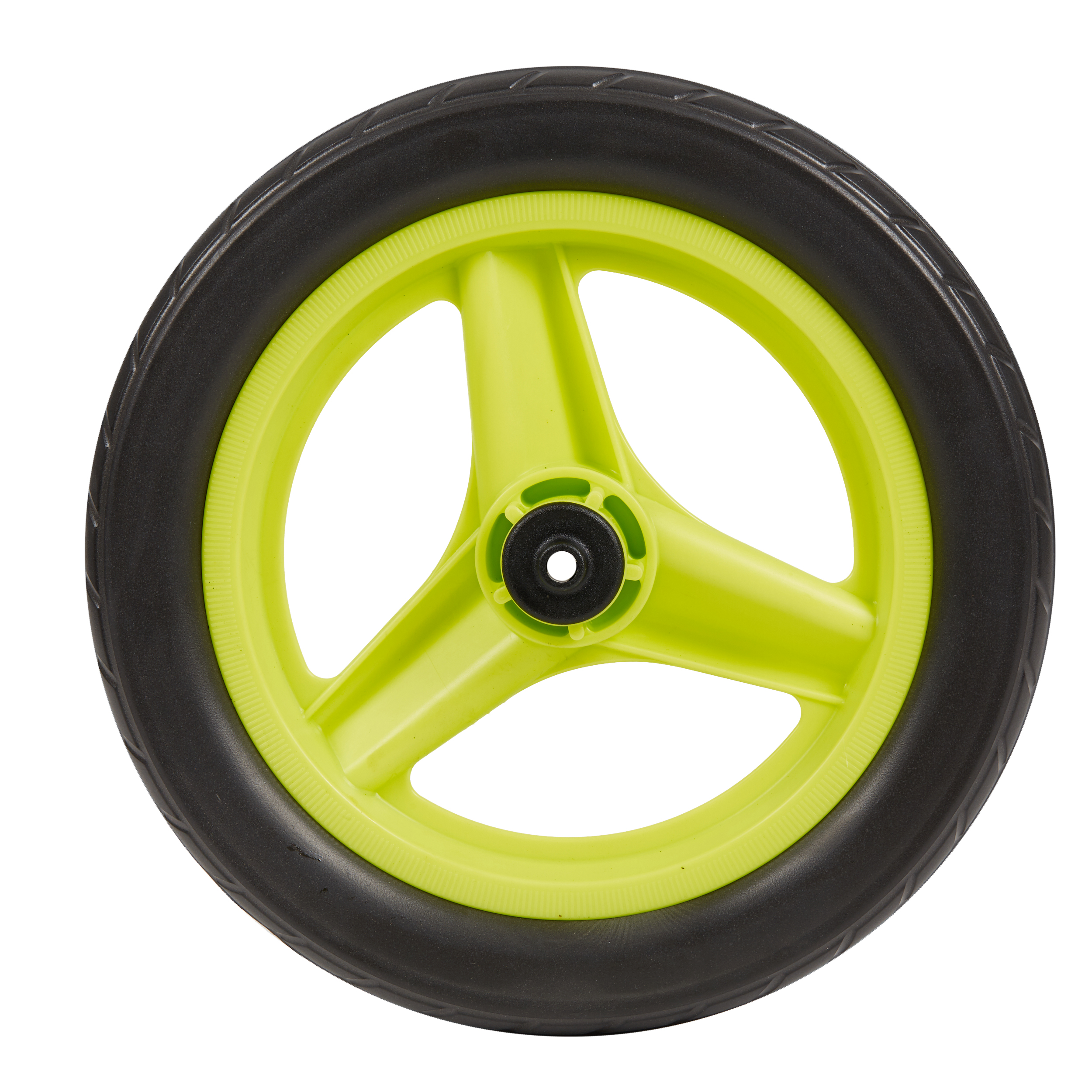 Roue 10 pouces arrière draisienne RUNRIDE verte à pneu noir pour les clubs  et collectivités