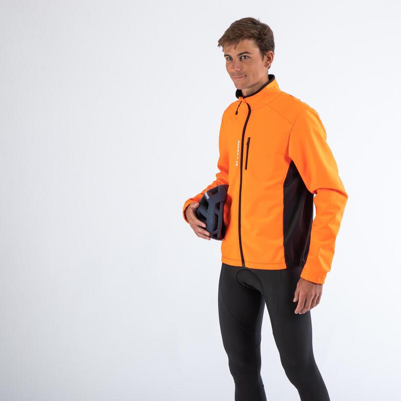 FAHRRAD WINTERJACKE RENNRAD RC 100 Herren ORANGE