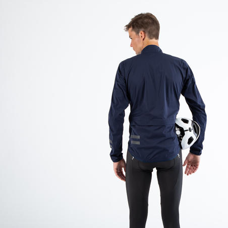 Чоловіча куртка 500 для велоспорту, водонепроникна - Темно-синя