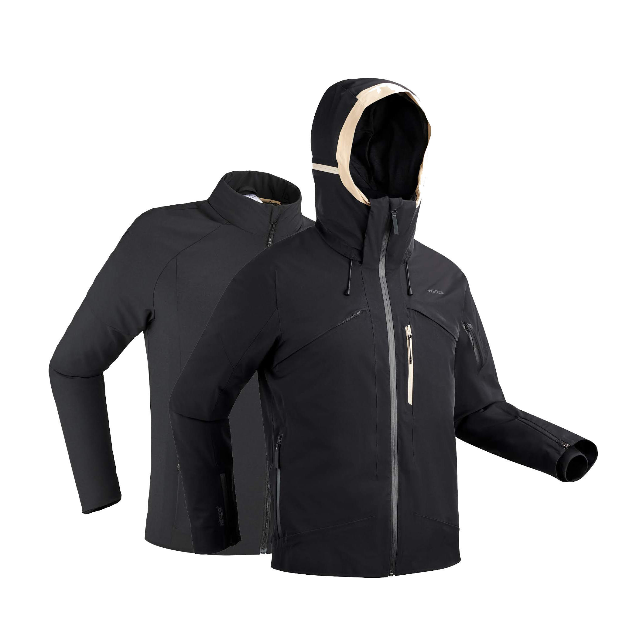 MEN'S SKI JACKET + UNDERSHIRT - 980 -BLACK