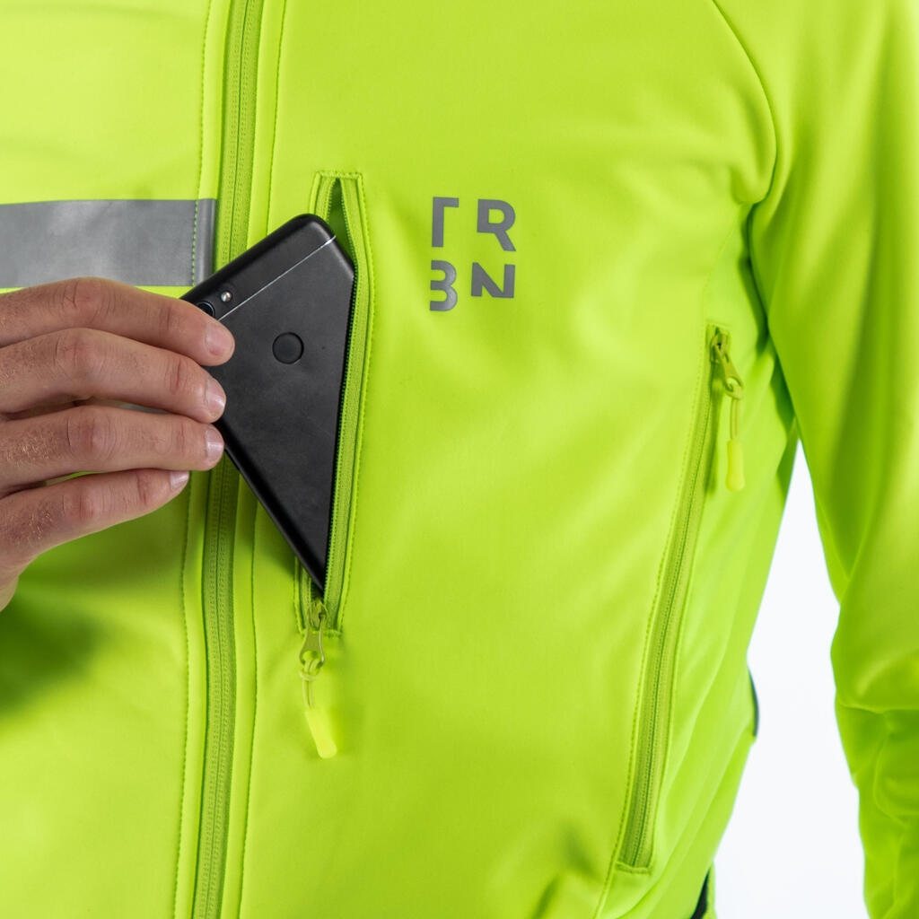 CHAMARRA CICLISMO INVIERNO HOMBRE Triban RC500 VISIBLE AMARILLO FLUO EN1150
