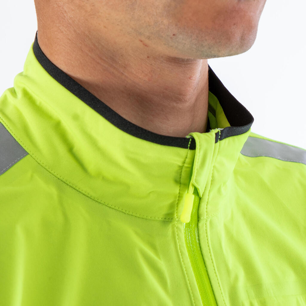 CHAQUETA IMPERMEABLE CICLISMO DE HOMBRE RUTA REFLECTANTE RC500