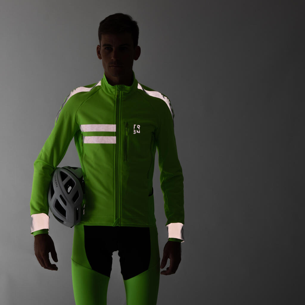 CHAQUETA DE CICLISMO RUTA HOMBRE RC500 AMARILLO FLUOR REFLECTANTE