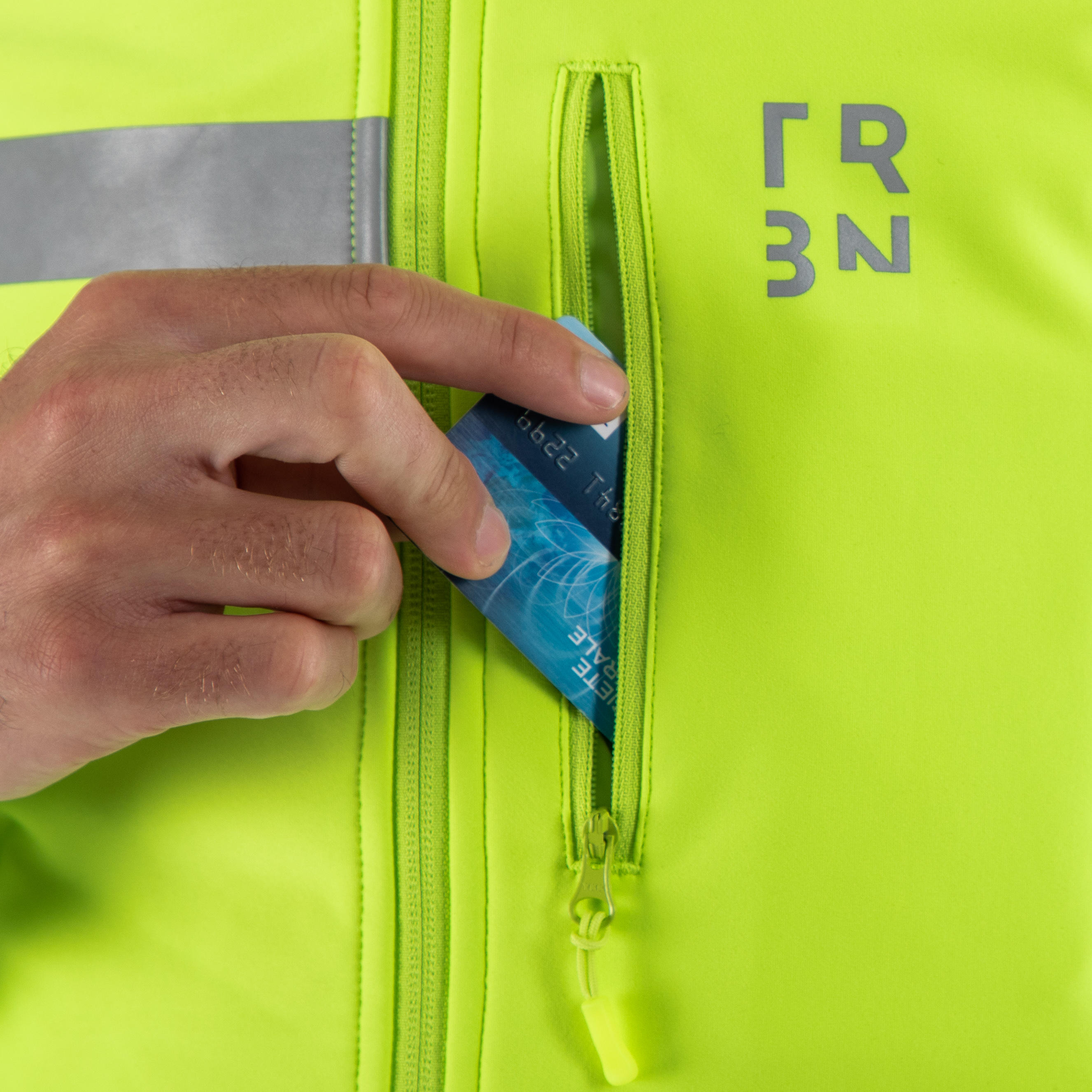 CHAQUETA DE CICLISMO RUTA HOMBRE RC500 AMARILLO FLUOR REFLECTANTE - Technical View