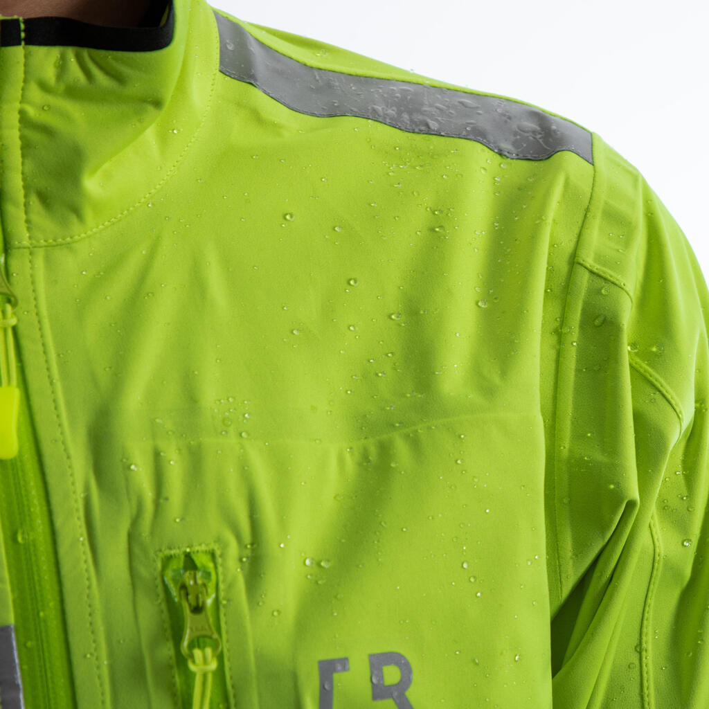 CHAQUETA IMPERMEABLE CICLISMO DE HOMBRE RUTA REFLECTANTE RC500