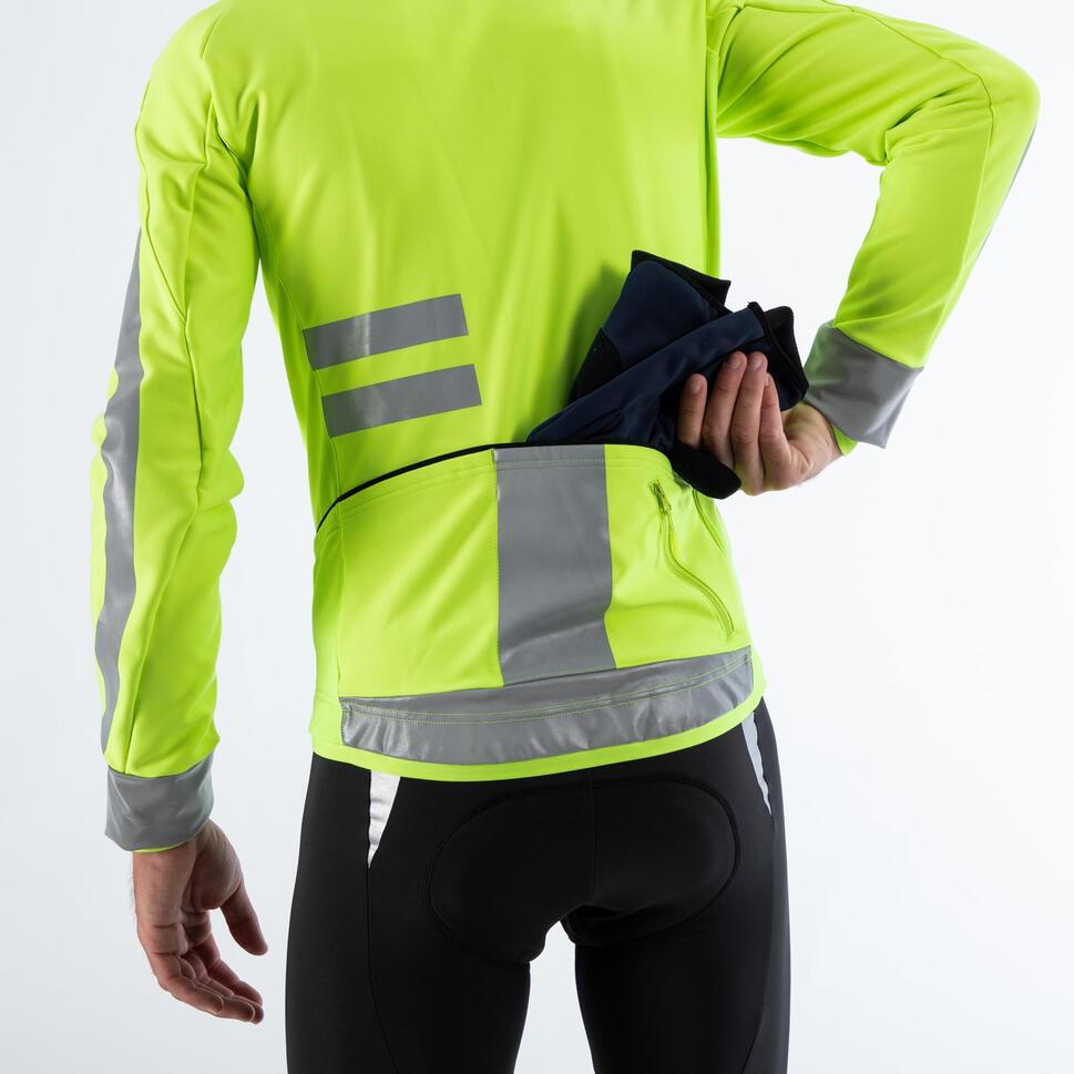 Veste hiver de vélo RC500 homme visible jaune fluo EN1150 TRIBAN Decathlon