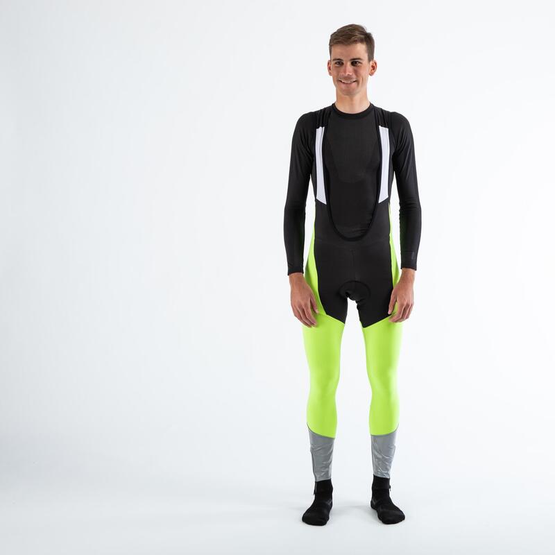 Collant vélo à bretelles RC500 jaune fluo visible EN1150