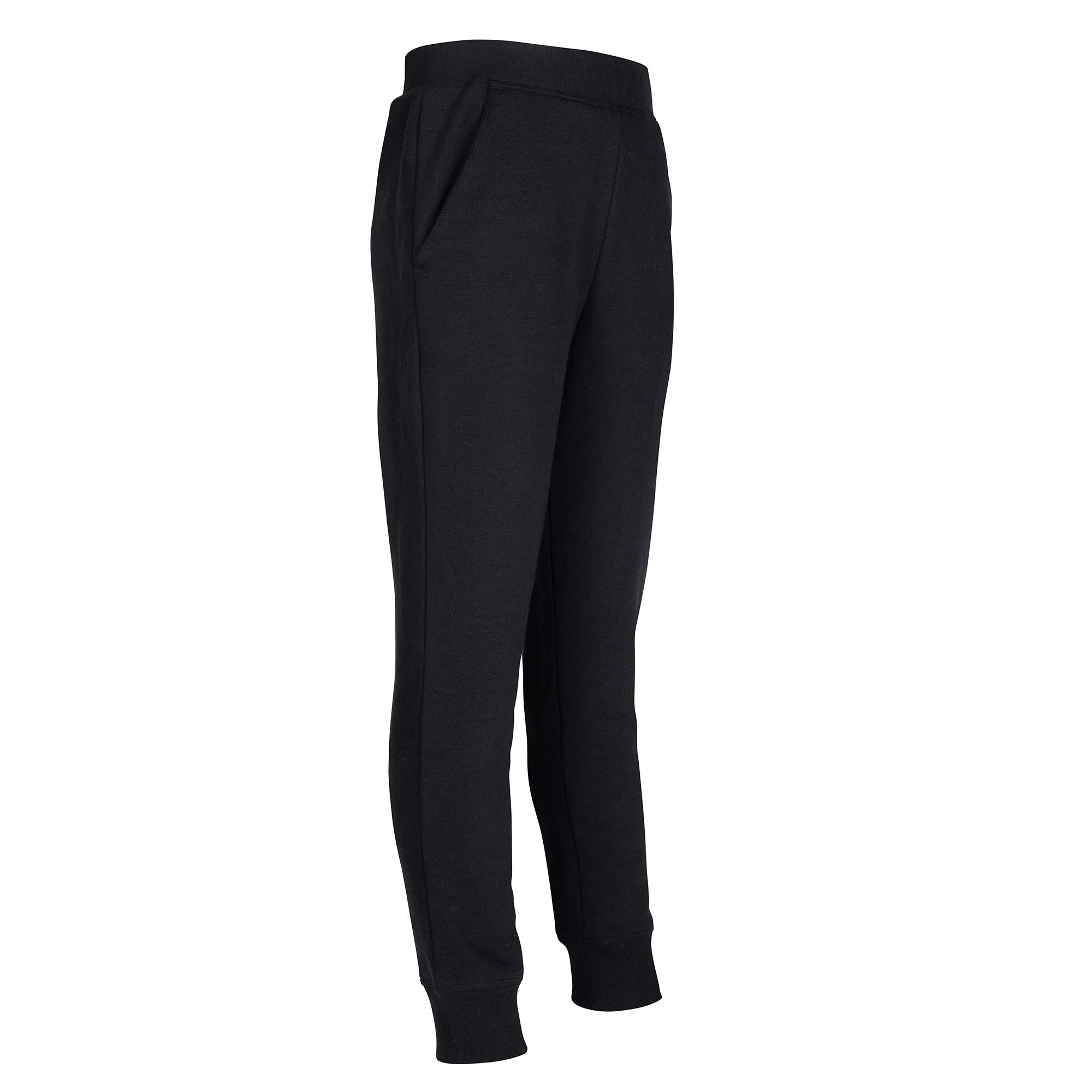 girls plain black joggers