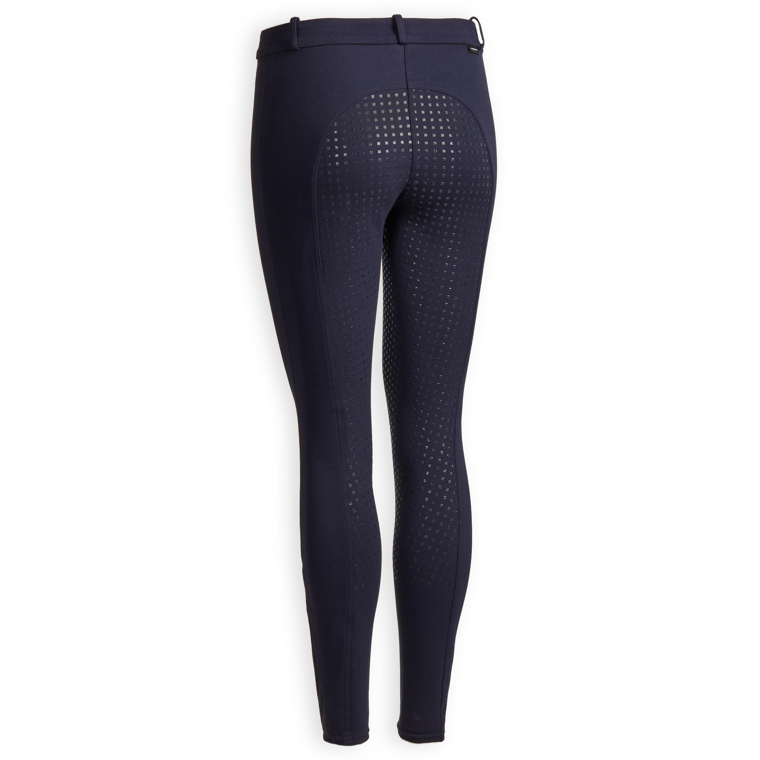 Warme paardrijbroek voor dames 500 full grip marineblauw 3/13