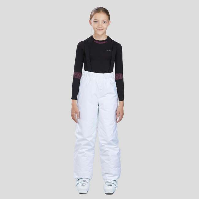 WEDZE CHILDREN'S SKI TROUSERS 100 WHITE Decathlon