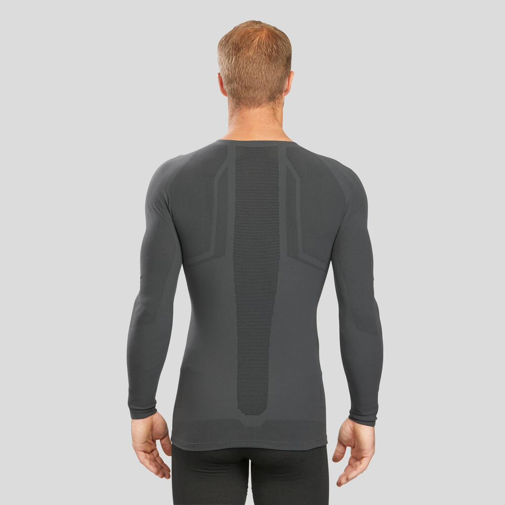 Men's ski thermal base layer  BL 980 seamless ultra-breathable top GREY