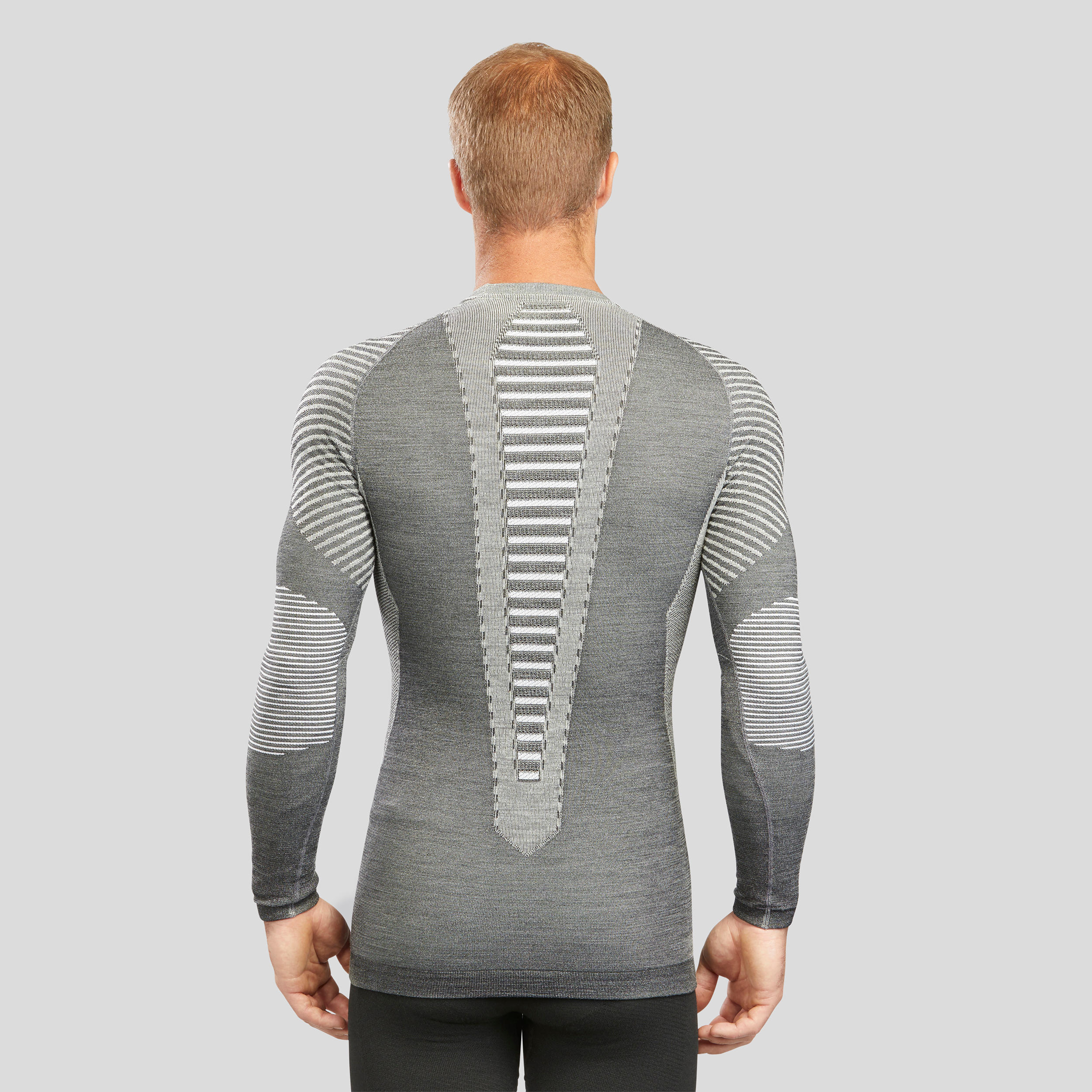 Men’s thermal ski base layer top - BL 900 seamless wool - Grey