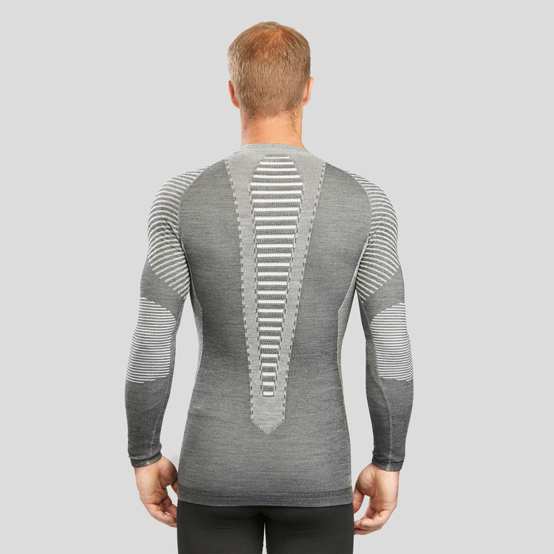 Men's Ski Seamless Base Layer Top BL 980 Wool Grey Decathlon