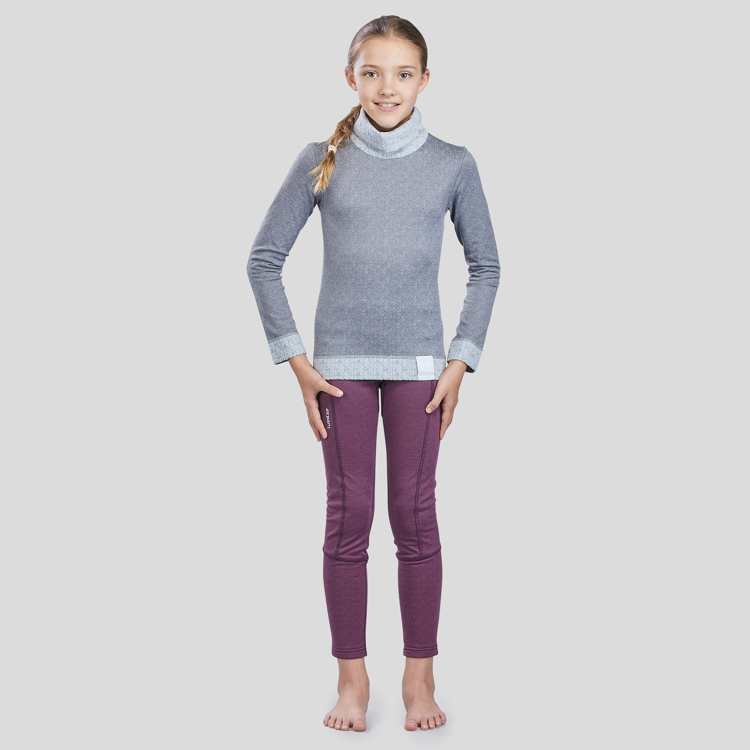 Kids' Base Layer Ski Top - Grey 2/7