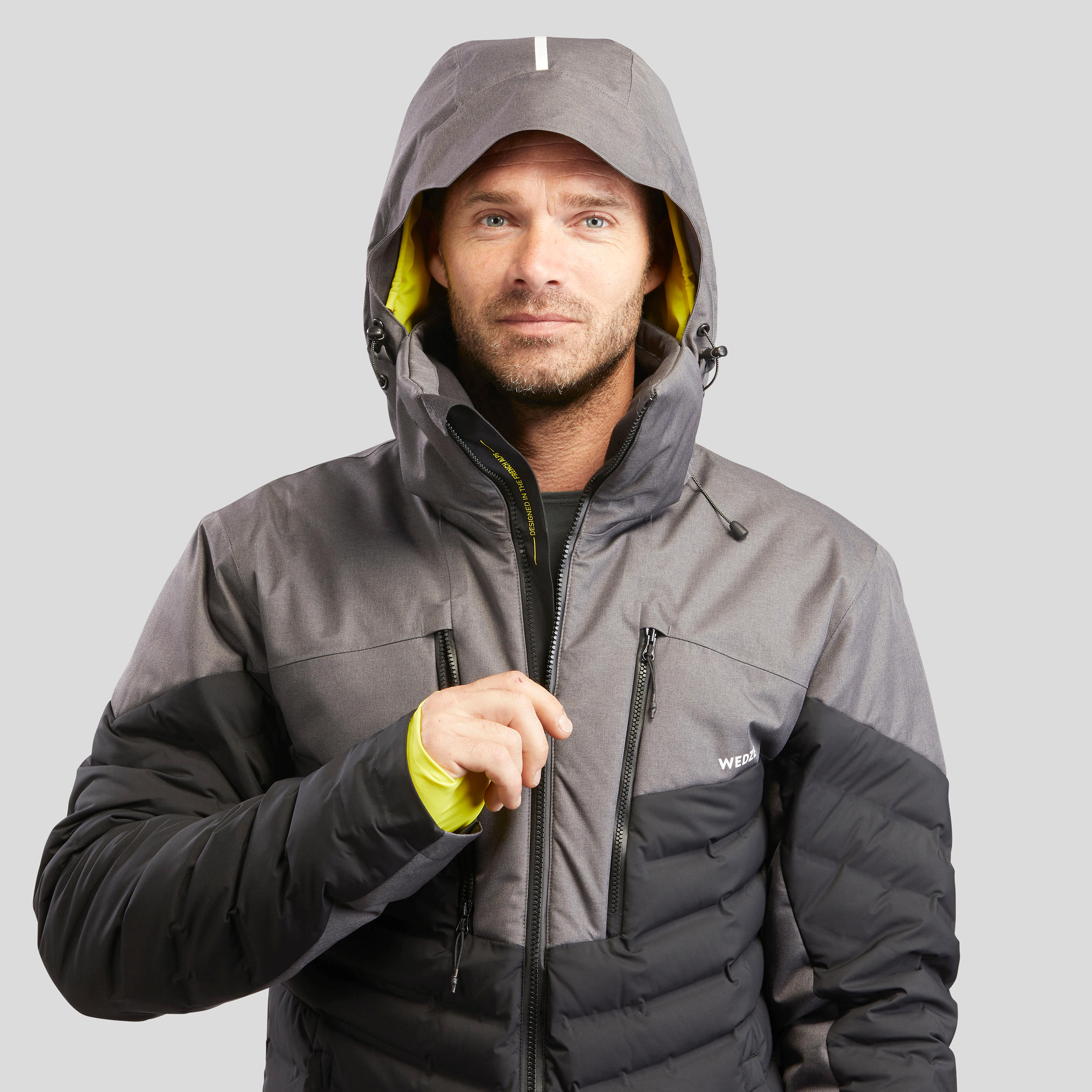 Manteau de ski alpin homme - 900 Warm gris/noir - WEDZE