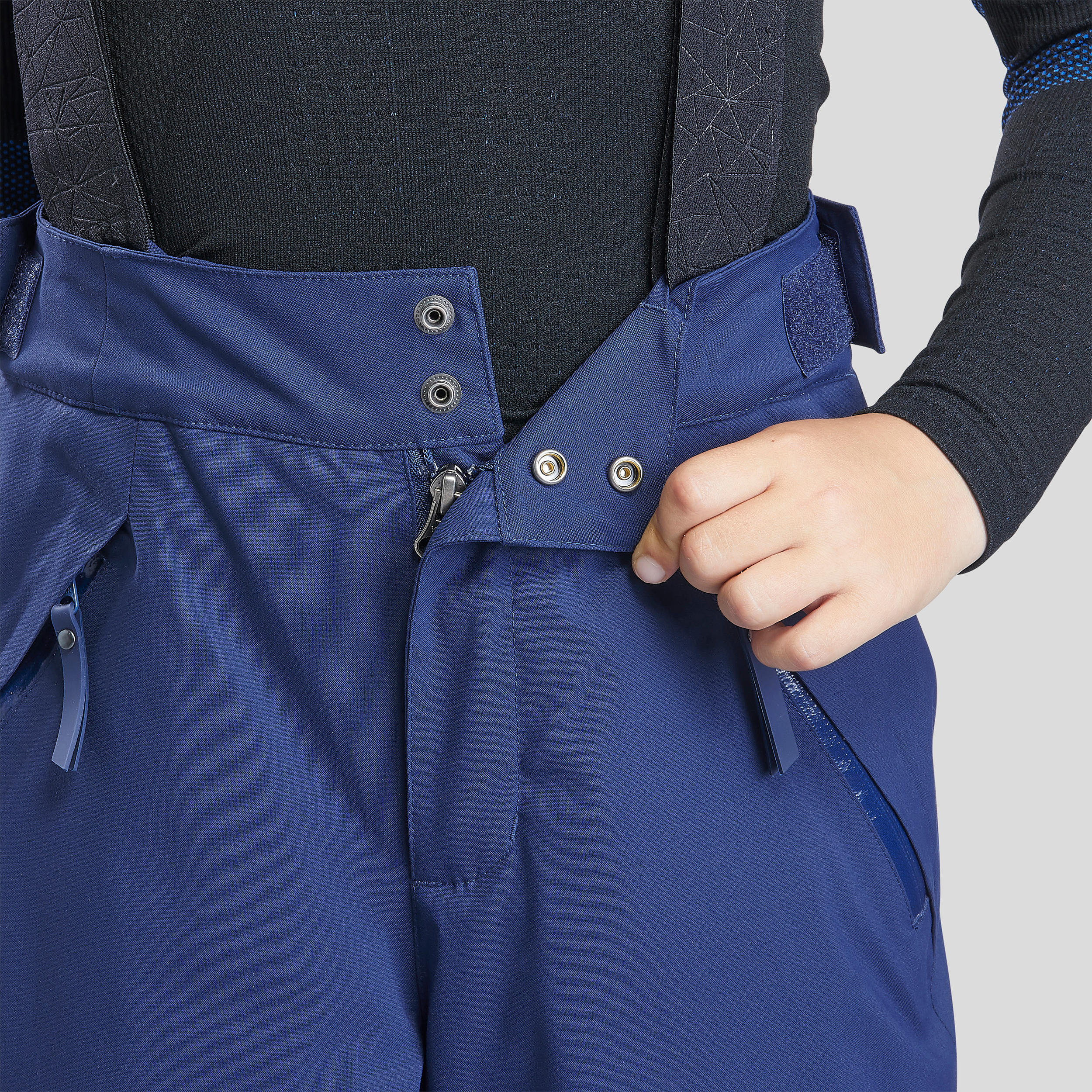 PANTALON DE SKI ENFANT CHAUD ET IMPERMEABLE PNF 900 BLEU MARINE 7/13