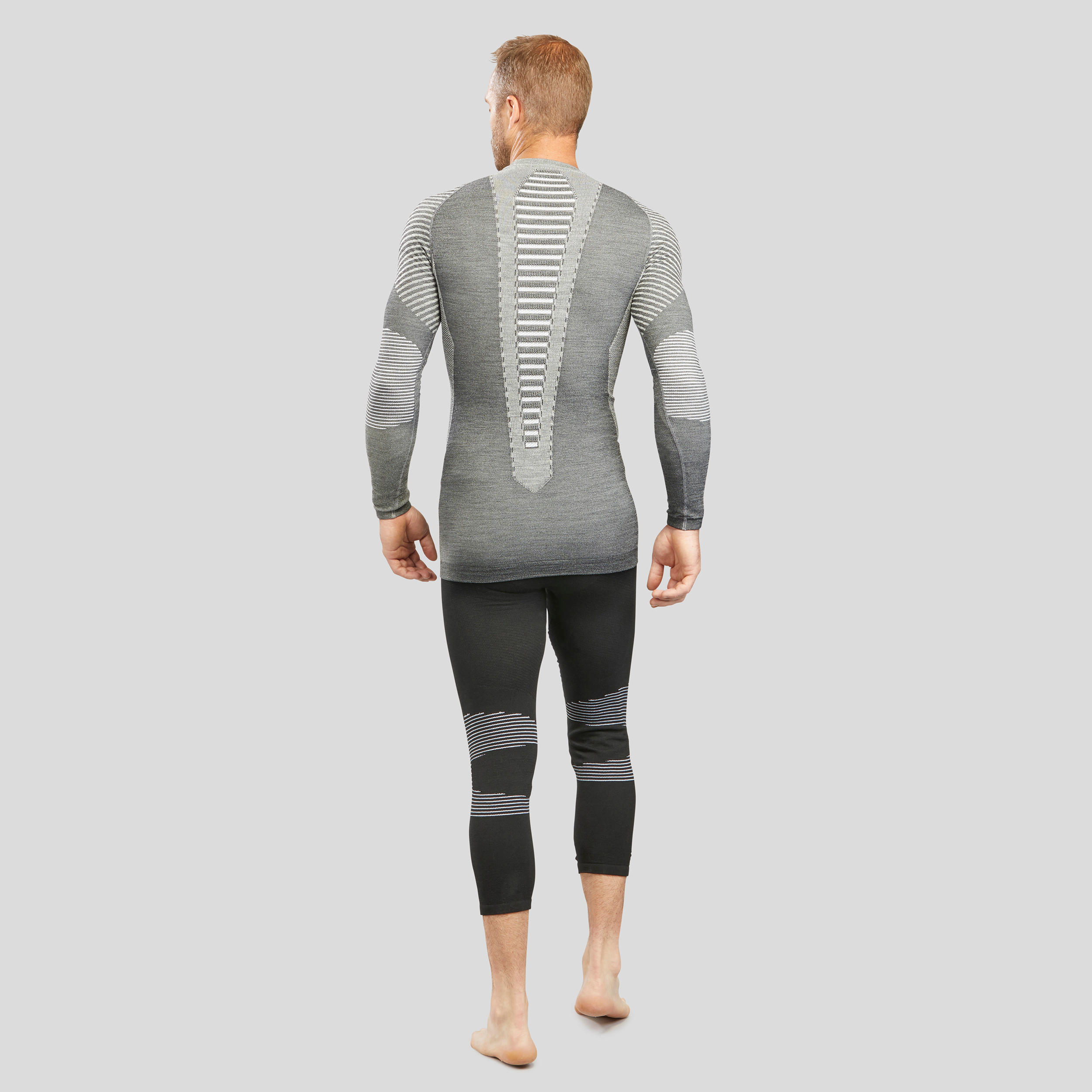 Men’s thermal ski base layer top - BL 900 seamless wool - Grey