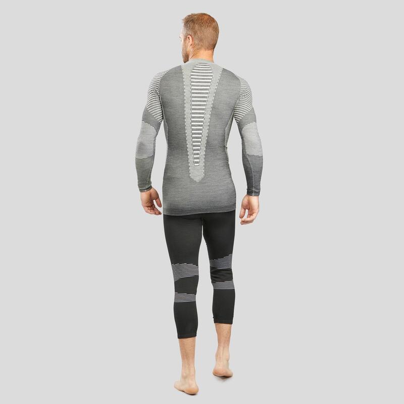 Camisola Térmica de Ski seamless 980 Lã Merino Homem Cinzento