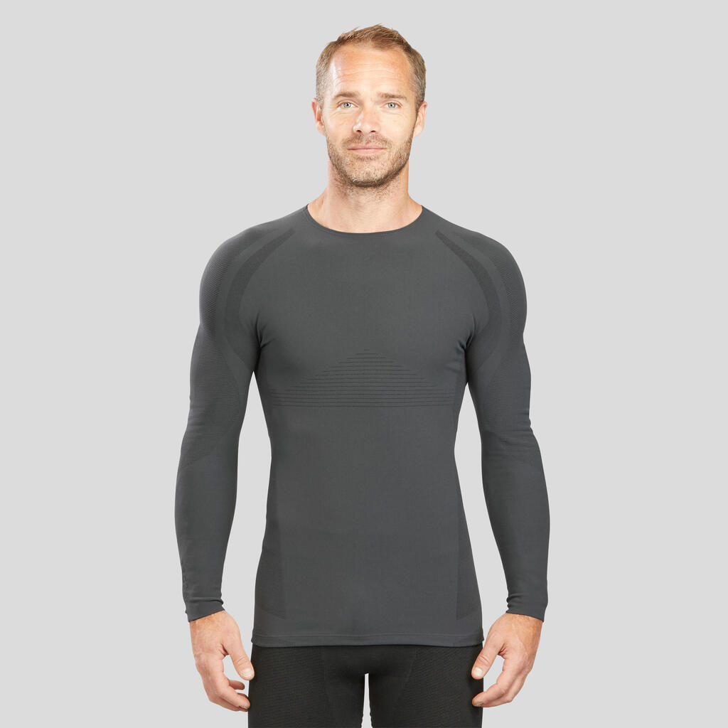 Men Ultra Breathable Ski Base Layer Top - BL 980 X Breath -  Grey