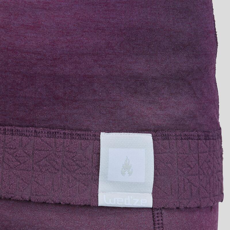 Camiseta Térmica de Esquí y Nieve Interior Niños Wedze 2Warm Reversible Violeta